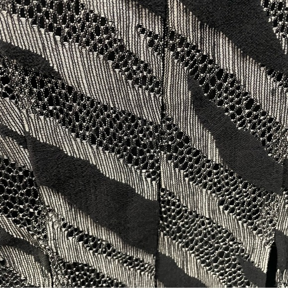 Vintage Joseph Ribkoff Couture Silver & Black Sparkle Striped Aline Evening Gown - Picture 11 of 16